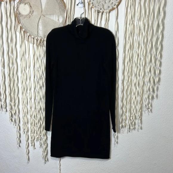 N:Philanthropy City Mini Black Wool/Cashmere T-neck Sweater Dress Open Back XS - Picture 6 of 13